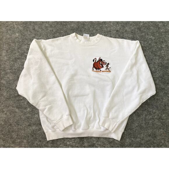 VTG Y2K Lion King Timon and Pumba Sweater Walt Disney Hakuna Matata Embroidered - Picture 2 of 10